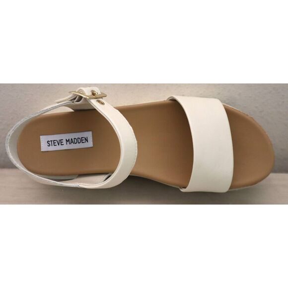 Steve Madden MARI49S1 Women's Sz 9M White Leather Marissa Platform Sandals - Picture 6 of 10